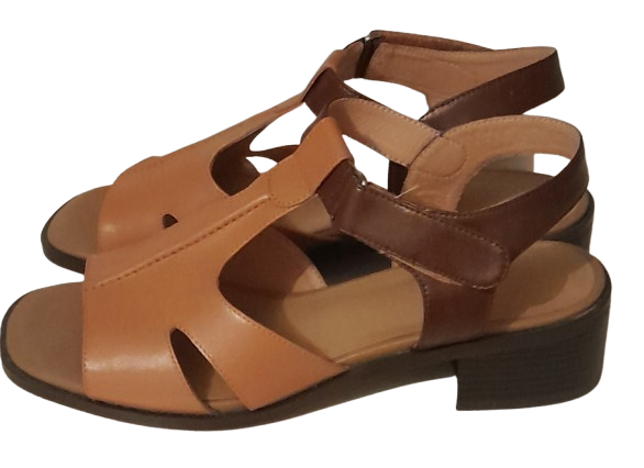 ROYAL LUXURY SANDAL (TURMERIC AND BROWN, UK Footwear Size System, Adult, Women, Numeric, Wide, 6)